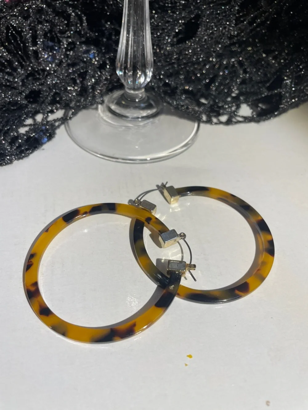 Tortoiseshell Acrylic Earrings - bracelets gunmetal bracelets Flower Heart Chain - Picture 2 of 10